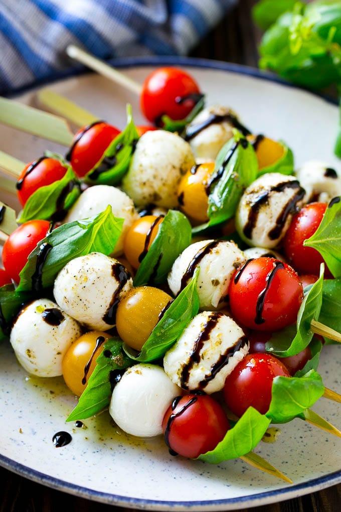 12.bocconcini Caprese skewers